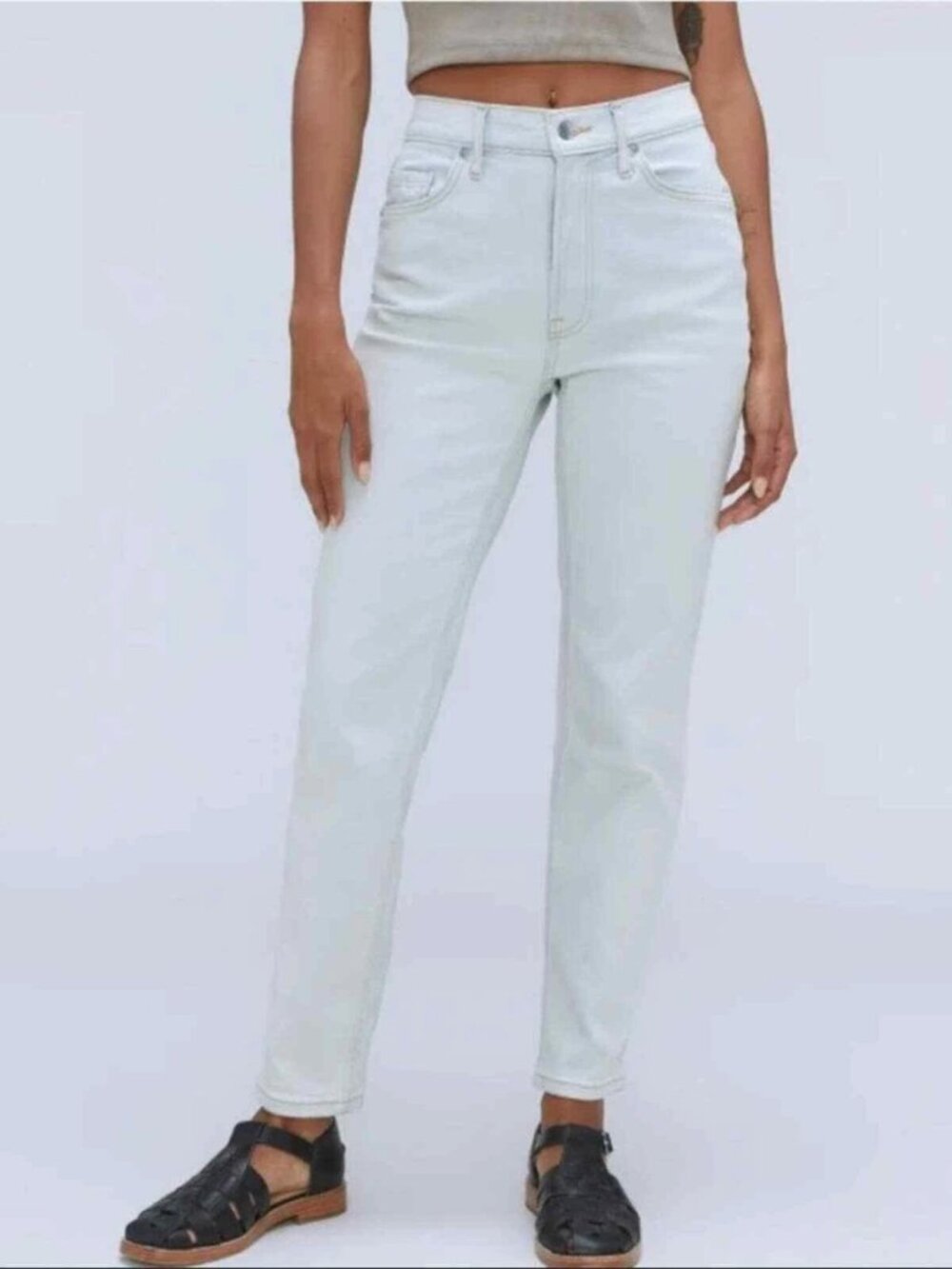 Everlane - The Original Cheeky Jean Organic Cotton | Size 27 Cropped | Light Sky